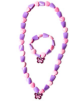 Hopscotch - Heart Shaped Beads Necklace And Bracelet