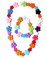 Hopscotch - Flower Shaped Beads Necklace And Bracelet