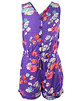 Little Pixies - Sleeveless Floral Print Jumpsuit