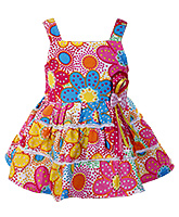 Infancy - Singlet Floral Print Frill Frock
