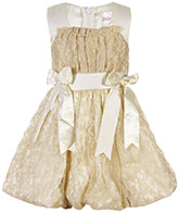 Little Darling - Sleeveless Lace And Satin Dress