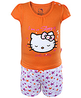 Hello Kitty - Kitty Print Top With Shorts Set