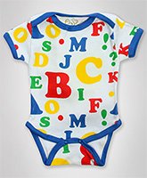 Earth Conscious - Half Sleeves Alphabet Print Romper