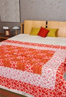 Rajrang Designer Hand Block Print And Patch Work Reversible Double Bed Quilt