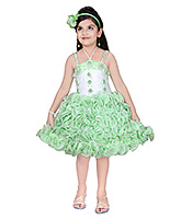 Baby Hug - Singlet Party Dress With Rosette And Pearls