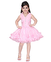 SAPS - Rauched Pink Halter Dress With Rosette