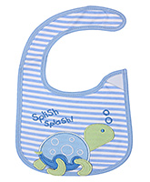 Fab N Funky - Tortoise Print Blue Strips Baby Bib 