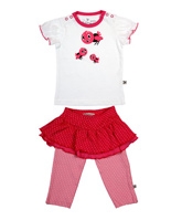 Buzzy - Short Sleeves Top Skirt And Legging Set
