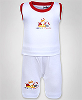 Baby Hug - Sleeveless Message Print T-Shirt and Shorts Set