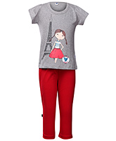 Teddy - Short Sleeves Girl Print Night Suit