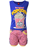 Wow - Sleeveless T-Shirt And Shorts Set