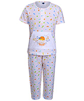 Teddy - Printed Girls Night Suit
