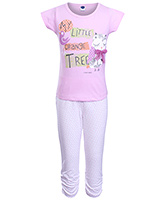 Teddy - Short Sleeves Printed Girls Night Suit