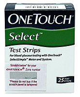 One Touch Select Strips 25 Pack