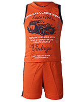 Zero - Sleeveless Printed T-Shirt and Shorts Set