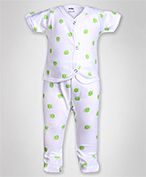 Baby Hug - Frog Print Front Open Night Suit