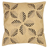 Rajrang Flower Embroidery Cushion Cover Set - Cream