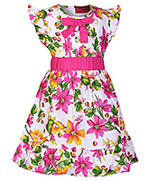 Little Pixies - Cap Sleeves Floral Printed Frock