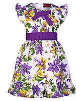 Little Pixies - Cap Sleeves Frock With Bow