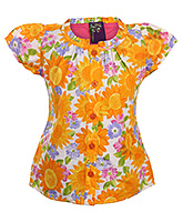Isabelle - Floral Print Cap Sleeves Top