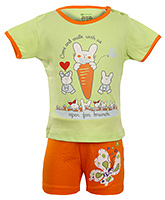 OHMS - Rabbit Print Half Sleeves Top and Shorts Set