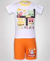 OHMS - Half Sleeves Top and Shorts Set Lovely Street Print