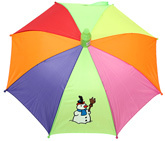 Fab N Funky - Snow Man Print Colourful Umbrella With Whistle