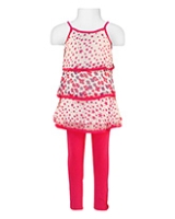 Layered Top With Leggings Set 0 - 6 Months, Attractive top and leggings set for yo...