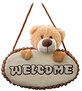 Teddy Bear Door Hanger Light Brown 20 Cms, Attractive door hanger with teddy face soft ...