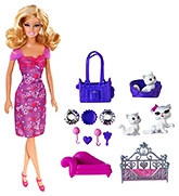 Playtime for Kittens Doll Pink 3 Years+, 40.64x6.66x32.38 cm, Barbie Doll and Inter...