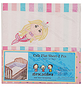 Set of 2 Mermaid Print Crib Flat Sheets Set of 2, 64 x 43 inch, Carefree solution for making...