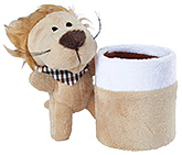 Brown Standing Lion Pattern Pencil Stand 7.5x9.5x13.5 cm, Organize your kid's desk with this ...