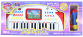White Digital Electronic Music Piano With Blue Microphone 3 Years+, 31 keys digital electronic keyboard is des...