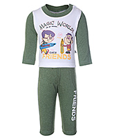 Cartoon Print Top With Leggings Set Small, 0 - 6 Months, Cute cotton full sleeves top wi...