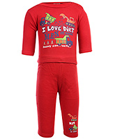I Love Dirt Print T Shirt With Leggings Set Small, 0 - 6 Months, Full sleeves soft and comfortab...