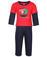 Captian Adorable Print T Shirt With Leggings Set 3 - 6 Months, Stylish adorable cotton set and suit f...