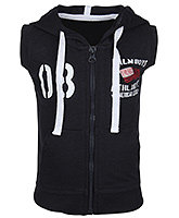 Sleeveless Hooded Jacket With Pockets 6 - 12 Months, Stylish and warm knit jacket with att...