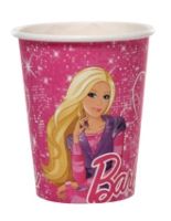 Plates Cups and Treat Sacks - Barbie Paper Cups - Pink