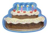 Plates Cups and Treat Sacks - Archies Party Time Paper Plate - Cake With Candles