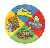 Plates Cups and Treat Sacks - Archies - Party Time Plates
