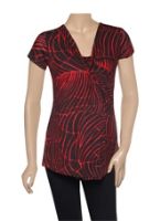 Nursing Wear - Nursing Top - Black & Red