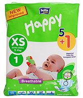 Bella Baby – Happy Diapers Extra Small (2 - 4 Kg), 5 + 1 Pieces, Imported from ...