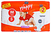 Bella Baby – Happy Diapers Medium (6 -11 Kg), 10 + 2 Pieces, Imported from Euro...