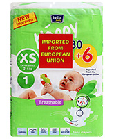 Bella Baby – Happy Diapers Extra Small (2 - 4 Kg), 30 + 6 Pieces, Imported from...