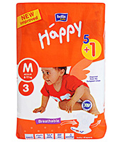 Bella Baby – Happy Diapers Medium (6 - 11 Kg), 5 + 1 Pieces, Imported from Euro...