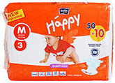 Bella Baby – Happy Diapers Medium (6 - 11 Kg), 50 + 10 Pieces, Imported from Eu...
