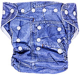 Bum Chum Fitted Cloth Diaper Blue Jean Style