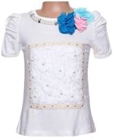 Half Sleeves Top With Flower And Pearl
