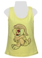 Casual Sleeveless Top With Bunny Print