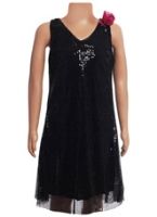 Sleeveless Party Wear Frock - All Over Sequin Work